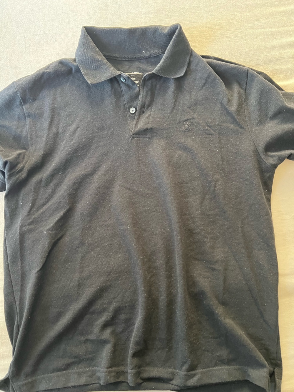 Men's Black banana republic Polo Shirt with Subtle Embroidered Logo